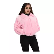 Campera Mujer Puffer Corta Polar Peluche Importada Moda Frio