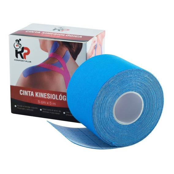 Cinta Kinesiológica De 5 Cm X 5 M Color Azul