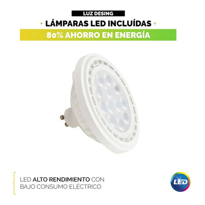 Spot Embutir Cuadrado Acero Con Led Ar111 Gu10 Incluido