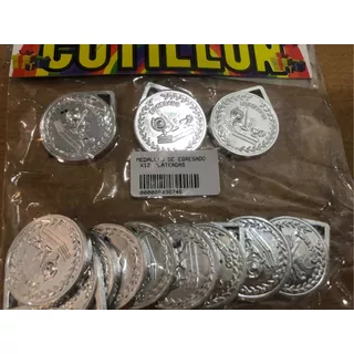 Bolsa Con 12 Medallas De Egresados De Cotillon  Plateadas