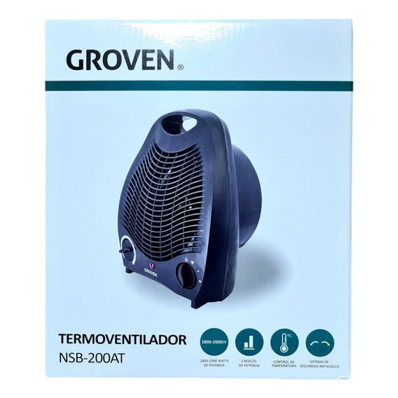 Termoventilador Groven Nsb-200at 2000w2 Niveles Negro 