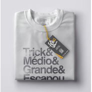 Camiseta Trick - Masculina 100% Algodão Prêmium - Alumínio