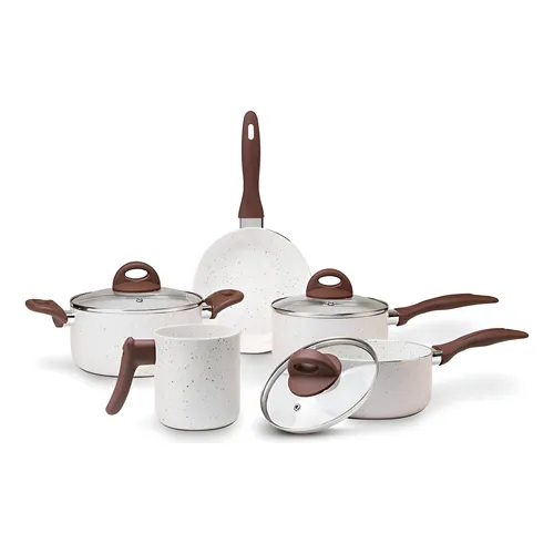 Jogo De Panelas 5 Peças Ceramic Life Vanilla Brinox