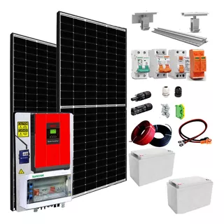 Kit Panel Solar Sharp Híbrido Energía Solar 100% Optimizada Inverter 5kw Bateria Duracell -wifi App Control On Line H8-5