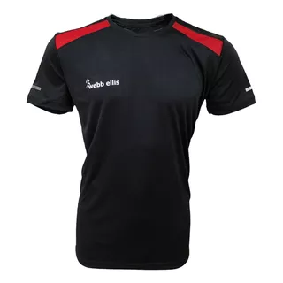 Remera Deportiva India Negra Con Rojo - Webb Ellis