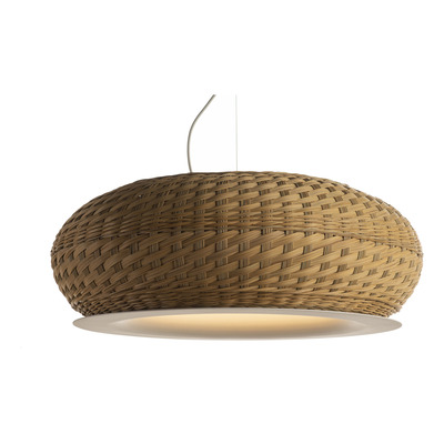 Lampara Colgante Led Valle L Tejido Natural Bl 78cm Mmo