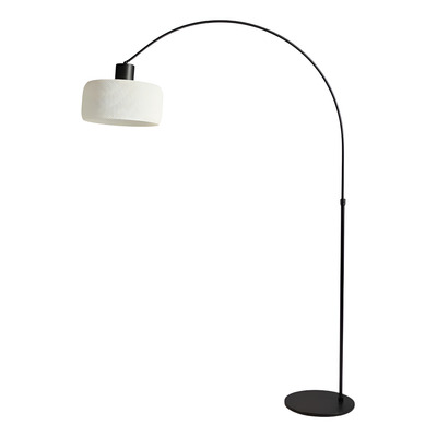 Lampara De Pie Arco Large Negra Difusa Moderna Apto Led Lp