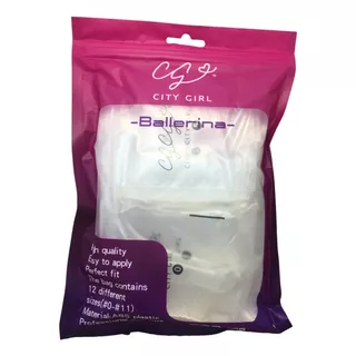 Tips Soft Gel Press On Uñas Prelimadas Bolsa City Girl 600u Ballerina