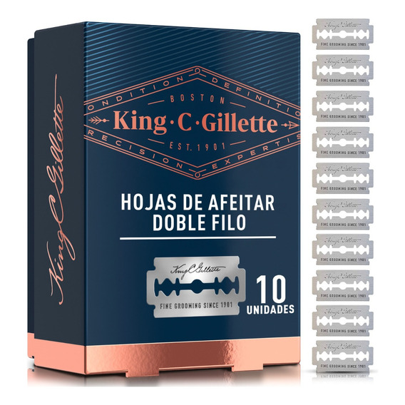 Navajas De Afeitar King C Gillette profesional- pack 10 x 1 unidades