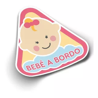 Sticker Letrero Bebe A Bordo Niña Vinilo Adhesivo Auto 15cm