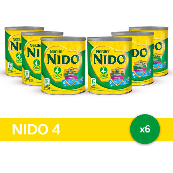 Nido® 4 Leche Infantil En Polvo Con Prebio3 Combo 6 Unidades