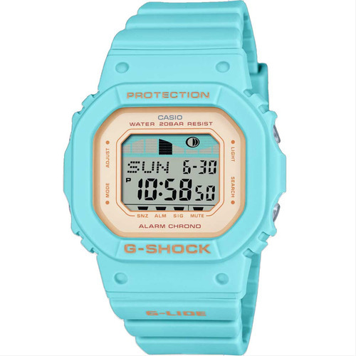 Reloj Casio G-shock G-lide GLX-S5600-3DR Color de correa Azul claro Color del bisel Azul claro Color de fondo gris