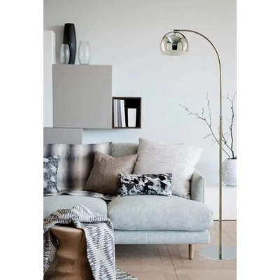 Lampara De Pie Arco Small Cromo Moderna Apto Led Luz Desing Cromo Acero