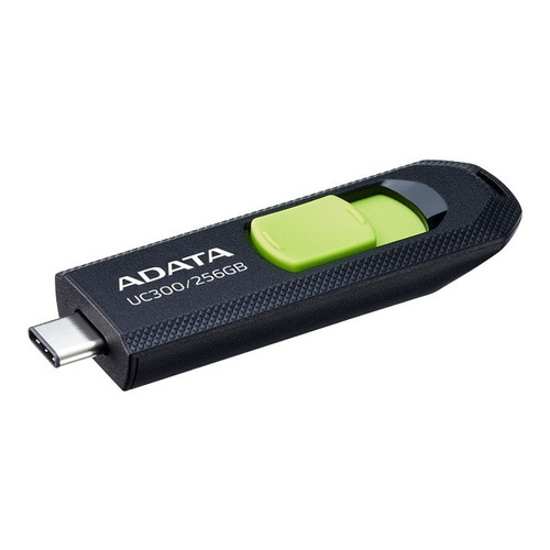 Memoria Usb Tipo C Adata Uc300 256gb Retráctil Negro/verde Color Negro