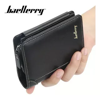 Cartera Cuero Plegable Hombre Billetera Tarjetero Baellery