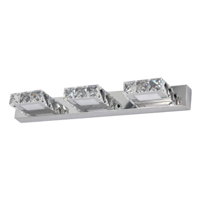 Aplique Led 3 Luces Cristal Cromo 15w 46cm Diseño