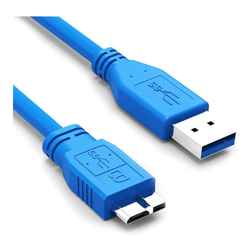 Cable Usb 3.0 A Micro B M/m 1,8 Metros (disco Duro) Color Azul