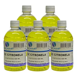 5 Óleo Citronela P/ Tocha Repelente Espanta Pernilongo 500ml