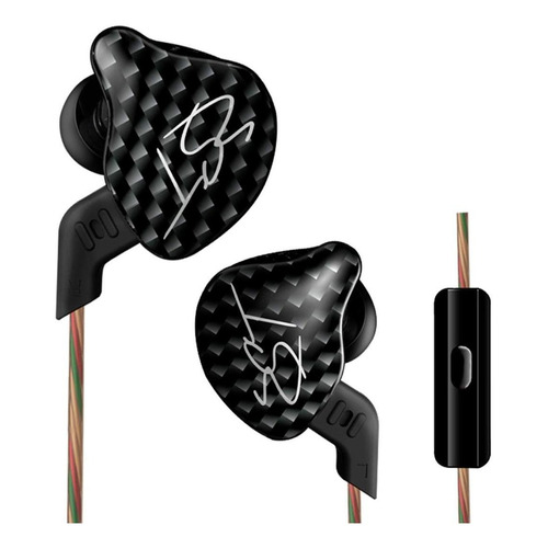 Binden Audífonos Híbridos Kz Zst Pro Dual Drivers Para Gamer 3.5mm, Cable Desmontable, Ultra Alta Fidelidad Color Carbón