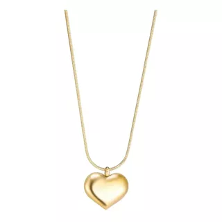 Oferta!! Collar Mujer Corazón Moderno Oro 18kt - 1701e