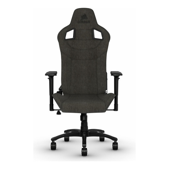 Silla de escritorio Corsair T3 Rush gamer ergonómica  charcoal con tapizado de tela