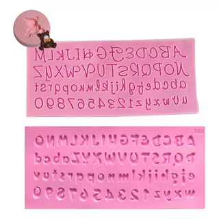 Molde Silicone Letras Alfabeto Confeitaria Kit + Brinde