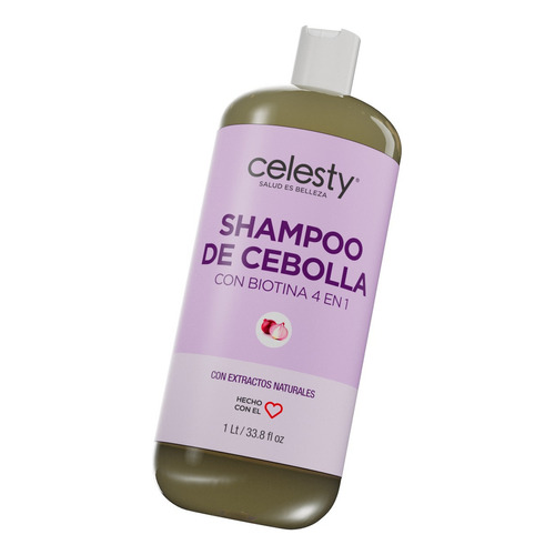  Shampoo De Cebolla Con Biotina 4 En 1 Sin Sal Celesty® 1lt E