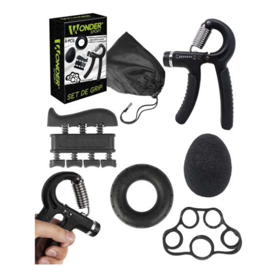 Kit Ejercitador Fortalecedor Mano Muñeca Fisioterapia X 5 