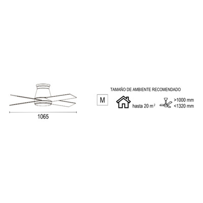 Ventilador De Techo 4 Palas Blanco Con Led 411a Control Laft