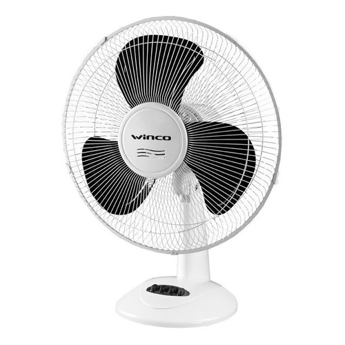 Ventilador de mesa Winco W326ia blanco con 3 palas color  negro, 16" de diámetro 220 V