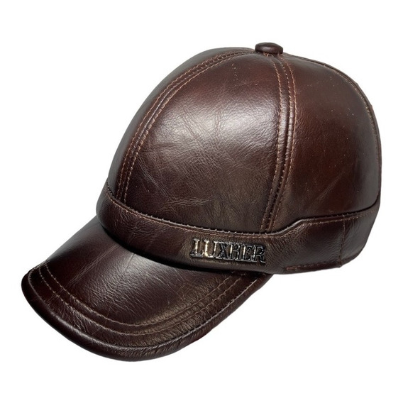 Gorra Jockey Cuero Genuino Lujo Luxher Orejeras Mod. Toronto