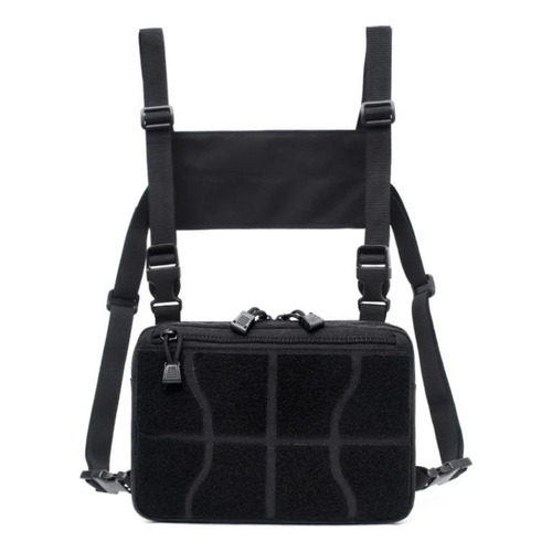 Pechera Táctica Chest Bag Bolso Morral Yakeda Aventureros Color Negro