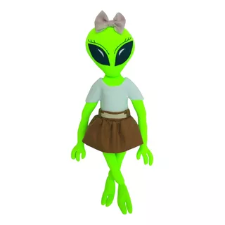 Boneco Et Verde Caminhão Alienígena 50cm Menina Vestido