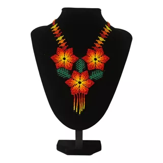 Collar Chaquira 3 Artesanía Huichol Mexicana Varios Colores