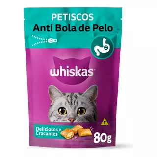 Petisco Whiskas Temptations Anti Bola De Pelo Para Gatos Adultos 80g