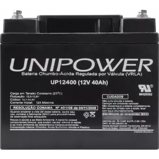 Bateria Recarregavel Selada 12v 40ah Unipower Up 12400