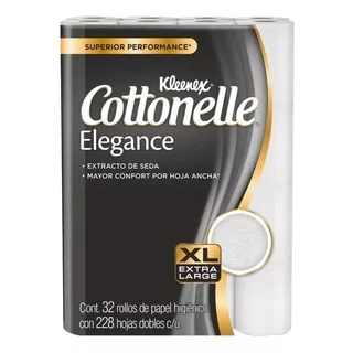 Papel Higiénico Kleenex Cottonelle Elegance 32 Rollos