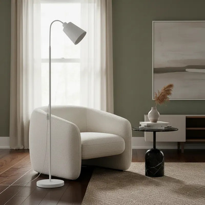 Lampara Febo Metal Flexible Blanco Apto Led E27 Ldh201-b Ld Blanco