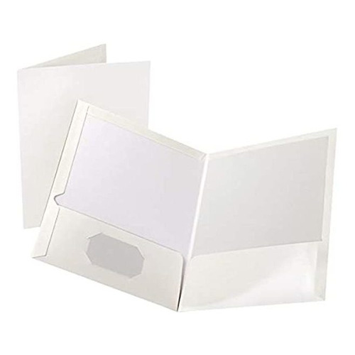 Folder Oxford 51704 Carta Plastificado Blanco Kromekote 25pz