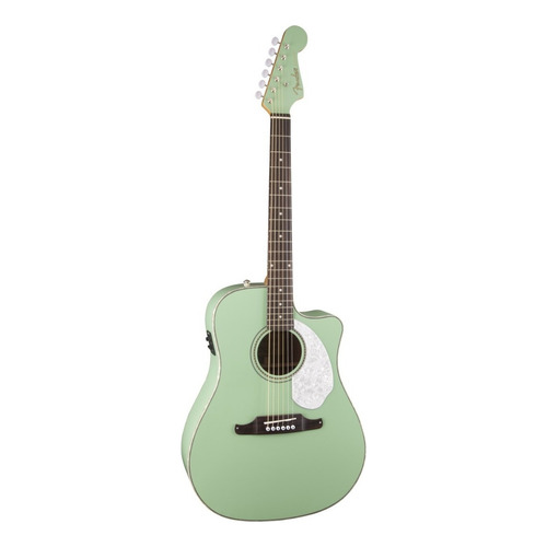 Guitarra acústica Fender California Sonoran SCE para diestros surf green brillante