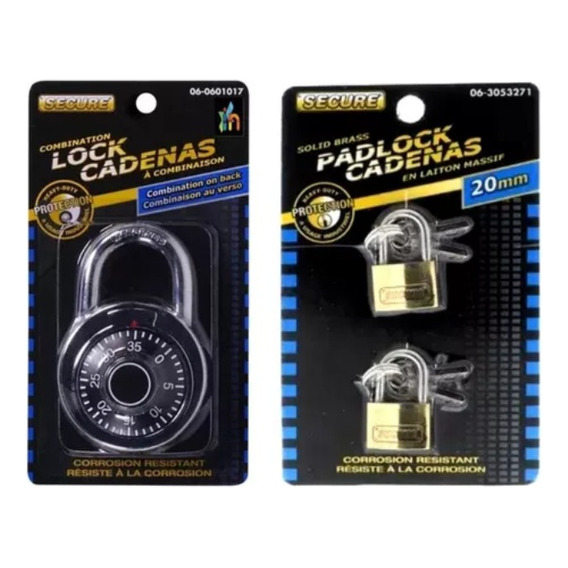 Candado Clave Giratoria + 2 Candados 20mm Pequeños Seguridad