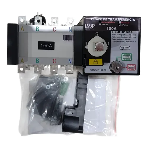Chave Reversora P/ Transf. Automática E Manual 100a 4 Polos