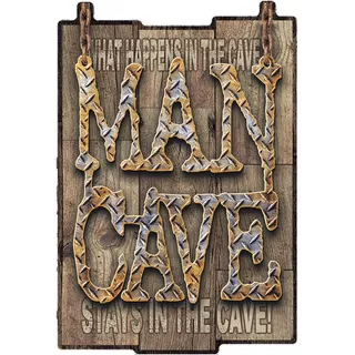 Anuncio Lamina Premium Troquelado Man Cave Cueva Hombres