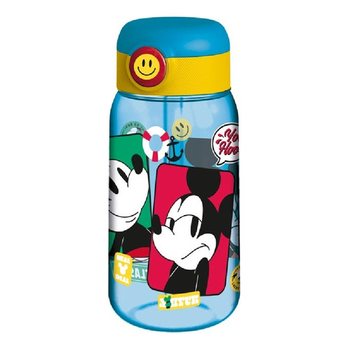 Botella Plastico Sorvete Y Tapa 510 Ml Mickey Mouse Disney Color Azul