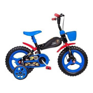 Bicicleta  Infantil Styll Baby Motobike Aro 12 Cor Preto/azul/vermelho Com Rodas De Treinamento