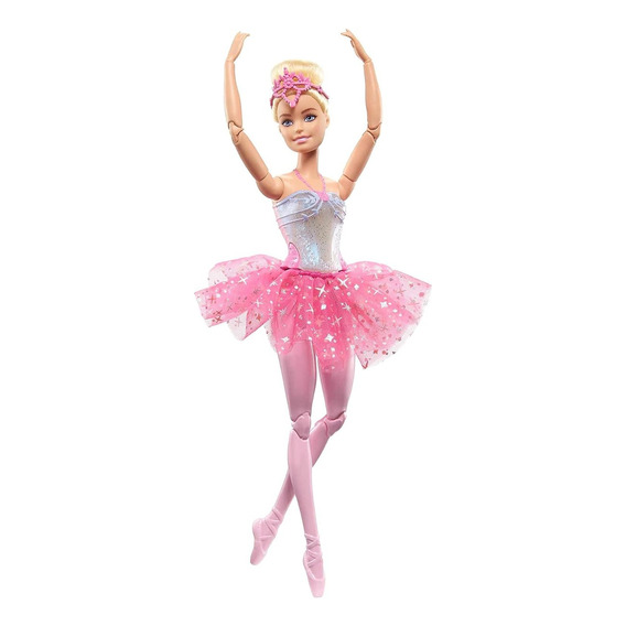 Barbie Fantasía Muñeca Bailarina Luces Brillantes Tutú Rosa
