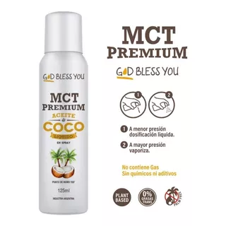 Aceite De Coco En Spray 125ml Mct Premium God Bless You - Dw