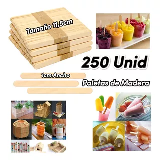 Paletas De Helados De Madera 250 Unidades 