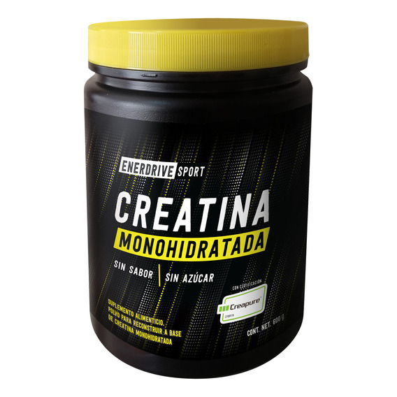 Creatina Monohidratada, Enerdrive, Certificación Creapure®, 600g, 120 Servicios 