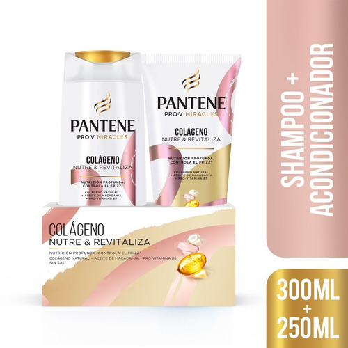 Pack Shampoo Nutritivo 300ml Y Aco 250ml Pantene Cólageno